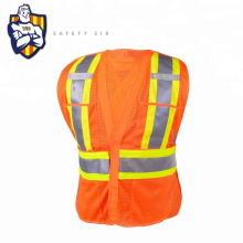 120G100%Poliéster Mesh Logotipo de alta calidad Impresión Promocional Safty Vest con bolsillos que trabajan al aire libre UPF